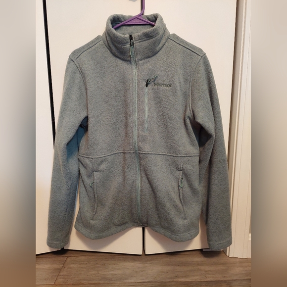 Marmot Drop Line Casual Fleece Jacket, Blue Agave, sz M, Full Zip - Picture 2 of 11